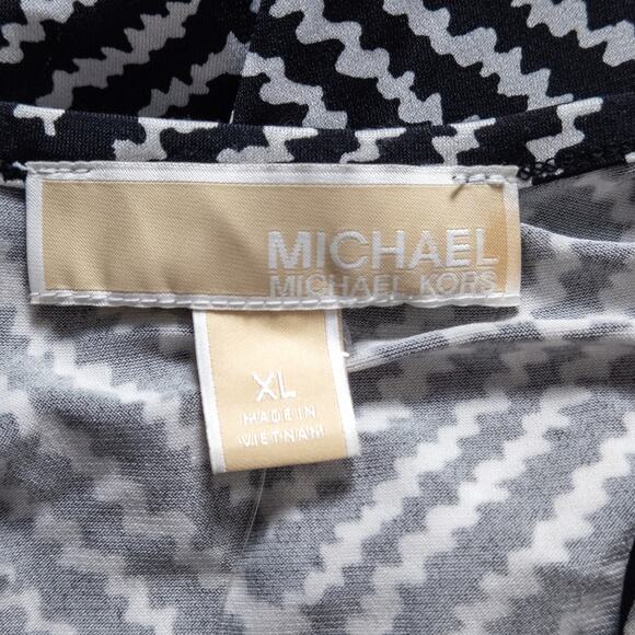 NEW Michael by Michael Kors Womens Dress XL Black White Knit Zip Graphic Fitwear - Picture 10 of 10